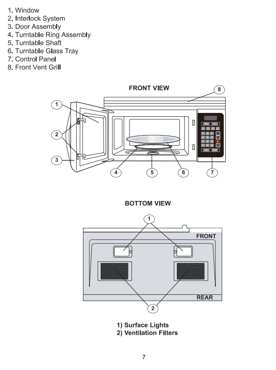 Microwave Oven 300-4400 & 300-2400 Diagram